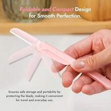 1 Set Of Foldable Facial Razors For Men And Women, Including An Eyebrow Trimmer And A Portable Stainless Steel Mesh Safety Razor. These Makeup Tools Are Suitable For Beginners, Providing Protection And Precision Shaving. The Eyebrow Trimmer Is Suitable For Both Men And Women, And The Facial Razor Is Washable, So That'S Why It Is Used For All Skin Types