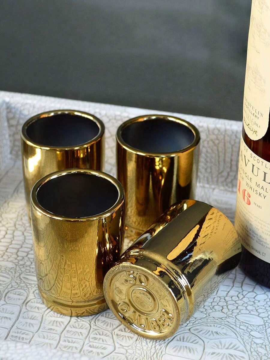 2 piezas/4 piezas Taza en forma de casquillo de bala de 3 onzas, taza de una sola porción, taza de vino pequeña, taza de medición, taza para beber en fiestas festivas, taza para bebidas espirituosas