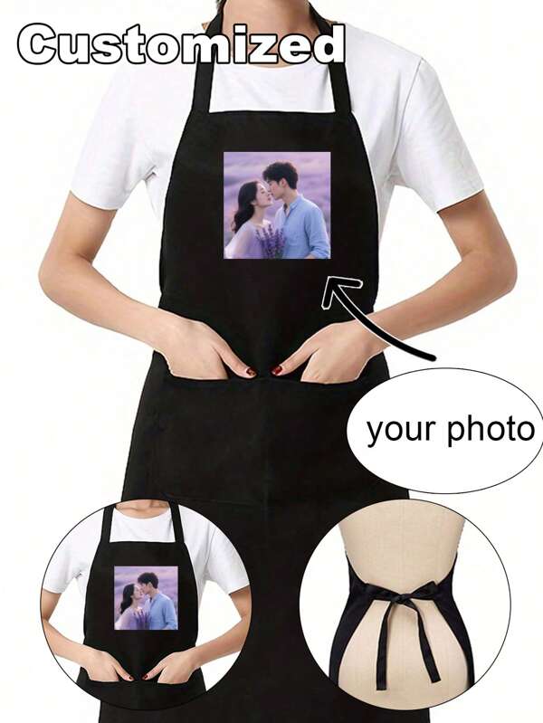 1 pezzo di Grembiule personalizzato, grembiule da cucina in pizzo, grembiule con doppia tasca, grembiule nero per parrucchiere, barbiere, estetista, scuola di cosmesi, regalo personalizzato unico, ideale per lui, lei, fidanzato, fidanzata, papà, mamma, famiglia, amici per anniversari, San Valentino, Festa della mamma, compleanni, Giornata dei bambini, Festa del papà, laurea, matrimoni, Natale, inaugurazione casa