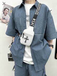 peach tree Men's Small Square Bag, Shoulder Bag, Waist Bag, Crossbody Bag, Running Bag, Night Running Bag, Cycling Bag, Fashionable Solid Color Minimalist, Cartoon Print, Graffiti, Hip-Hop, Sports, Street, Business, Casual, Versatile, Compact, Essential For Travel And Vacation, Youthful And Stylish Side Bag Halloween Bags Halloween Accessories Pouch