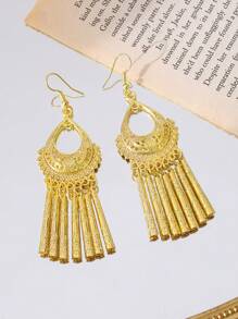 1 par de pendientes de estilo bohemio chapados en oro, joyas árabes, accesorios para bodas y fiestas, regalo de vacaciones para mujeres