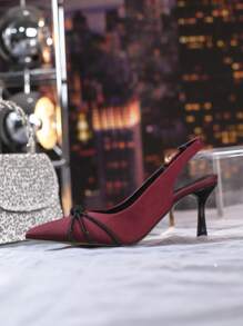 New Fashion Women High Heel Mid Heel Pointed Toe Comfortable Versatile Pumps