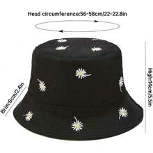 Reversible Bucket Hat For Women, Cute Beach Fisherman Style - Daisy - View 3