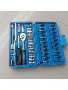 46pcs Upgraded Industrial Portable Socket Wrench Set, Multi-Function Ratchet Torque Wrench And Screwdriver With Tool Storage Box, Suitable For High-End Professional Tool Kit, Such As Car, Bicycle And Motorcycle Repair, Industrial Maintenance, Mechanical Repair, Etc. - Multicolor - View 15