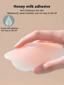 1 Pair Silicone Breast Lift Tape, Invisible Push Up Bra Pads, Self-Adhesive Silicone Sticky Bra Petals, Reusable Breast Enhancing Nipple Covers, Suitable For Party Dresses