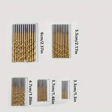 100 件钛涂层高速钢钻头套装，135° 尖端适用于 DIY 工艺品、木工、雕刻和珠宝制作 - 尺寸范围从 1/25 英寸到 1/8 英寸，圆柱形金属，麻花钻头适用于金属、木材、塑料，是家居装修的理想选择，简单的工具，方便实用