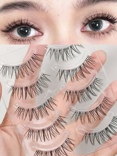 5 Paia Di Ciglia Magnetiche A Striscia Effetto C Naturale, Con Bande Trasparenti, Durevoli E Confortevoli, Perfette Per Il Trucco Quotidiano, Regalo Ideale Per Le Donne