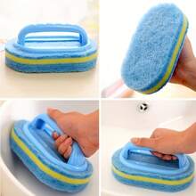 1pcs Shower Scrubber | Ergonomic Handheld Sponge Scrubber, Two-Tone Design - Multifunctional Manual Cleaning Brush, Suitable For Bathtubs, Kitchens, Bathrooms, Etc. - Great For Cleaning Tiles, Pots And Stains, Bathroom Accessories