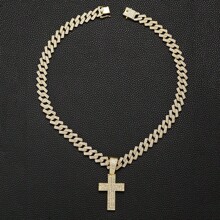 Cross Alloy Pendant Necklace,Daily Outfit, Street Party Exquisite Craftsmanship, Bold Boutique, Men's Accessories, Atmospheric Jewelry, Holiday Gifts.