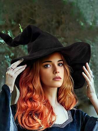 5PCS Witch Hat, Height 38cm/14.96in Width 37/14.57in Witch Costume Large Witch Hat For Adults And Teens Halloween Gifts Christmas Gifts, New Year Gifts Easter Gifts Party Favors Queue Toys 1 Novelty Cosplay Accessory Halloween Costume Party Christmas Masquerade Carnival Magician Hat Easter Gift Stuffed Bag Gift A Surprise