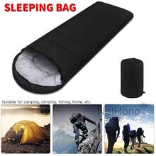 NetHong Single Sleeping Bag Waterproof Outdoor Camping Hiking Envelope Zip Bags 3 Season - Black - View 8