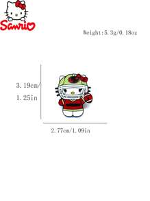 Sanrio 5 peças, novo trio de broches de liga metálica com distintivos de desenho animado da Hello Kitty, acessórios decorativos, mochila com broche de esmalte fofo para escola