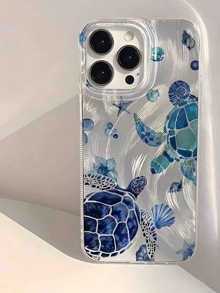 Sea Turtle Lobster Coconut Print Clear Phone Case Compatible With Apple 16/11/12/13/14/15 Series, 7 Plus/8 Plus/X/XS Max/XR/11 Pro/12 Pro/13 Pro/14 Pro, 12 Mini/13 Mini/11 Pro Max/12 Pro Max/13 Pro Max/14 Pro Max/14 Plus, 6/6S/6 Plus/7/8, SE, And Galaxy A54/A14/A12/A13/A15/A32/A33/A24/A52S, S20/S21/S22/S23/S24, S23 Plus/S24 Ultra,International Version, Not The Domestic Version - Multicolor - View 1