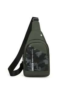 New Fashion Camouflage Pattern Multi-Function Messenger Bag, Men Shoulder Bag With High-Quality Strap, Large Capacity Crossbody Bag, Water-Resistant Casual Travel Chest Bag, Ideal Gift For Men, Suitable For Outdoor, Camping, Travel, And Daily Use Streetwear