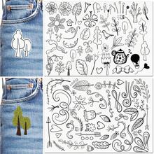 LAMYA 花朵水溶性手工缝纫稳定剂自粘水溶性绣花布背胶DIY刺绣面料蒲公英雏菊刺绣针法纸带花朵图案 - 白色 - 查看 8