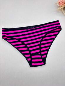 Teowryxou 6pcs/Pack Plus Size Women's Underwear, Comfortable & Breathable, Striped Tie-Front Hipster Panties, Snug Fit & Stylish - 彩色 - 查看 8