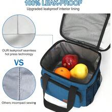 Local Shipping-Femuar Reusable Lunch Box For Men/Women - Insulated Lunch Bag Leakproof Lunchbox For Work Office Picnic Beach - Freezable Lunch Cooler Bag With Adjustable Shoulder Strap - Black - 4-Màu xanh - Xem 5