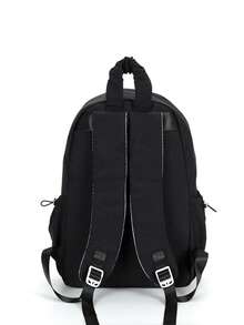 Back To School Large Capacity Backpack For High School & College Students, Commuting & Travel, Bow Decor, Casual & Versatile - Black - View 3