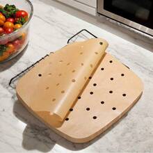 10/50/100opcs Air Fryer Disposable Paper Pads, Oven Paper Liner, Oil-Proof Non-Stick, Heat Resistant, Multi-Purpose Baking Tool, 8.5 Inch Square Perforated Parchment Paper, Home Life Baking Disposable Oven Pad, Kitchen Essentials, Suitable For Baking, Microwave Ovens, Compatible With Air Fryer, Suitable For Home Cooking And Food Lovers