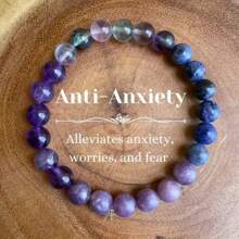 1pc Versatile Personalized Random Color Money Protection Confidence Healing Sleep Natural Stone Mix Bracelet, For Women/Men, Family Bracelet, Agate Bead Bracelet, Couples Gift, Romantic Intention, Beaded Bracelet