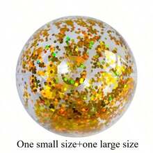 Glitter Beach Ball, Giant Inflatable Transparent Beach Ball For Halloween, Swimming Pool, Beach Accessories, Pool Floats - Multicolor - View 25