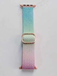 1pc Gradient Nylon Braided Apple Watch Band Compatible With Apple Watch Band 38mm 40mm 41mm 42mm 44mm 45mm 46mm 49mm Women's Fashion Watch Band For Series UltraS10/9/8/7/6/5/4/3/2/1 Smart Wristband (Watch Not Included) Best Gift For Girlfriend And Friends