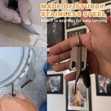 EDC 不锈钢迷你撬棍多功能钥匙扣，带螺丝刀、开箱器和极简工具功能