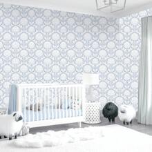 1 rouleau de papier peint autocollant de style bohème, motif floral bleu et blanc, imperméable, amovible. Convient pour la chambre, la salle à manger, le couloir, la décoration de la maison, l'armoire, la bibliothèque, les meubles, la décoration murale, le papier peint, rafraîchissez votre maison pour l'été, autocollant de décoration de vacances, cadeau pour l'anniversaire, la remise des diplômes, la rentrée scolaire