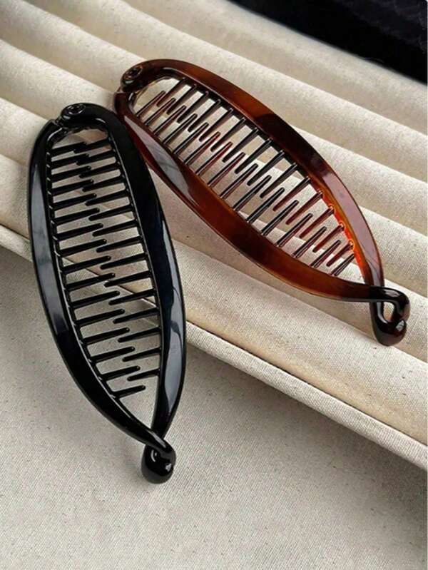 1pc Large Hair Volume Amber Banana Clip Ponytail Clip French Elegant High Skull Top Hair Clip Twist Clip