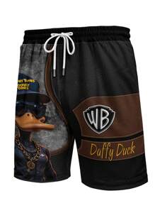 1 Stück Herren Mode Loose 3D Grafik Muster Zugkordel Shorts, leicht atmungsaktiv, lässiger Street-Style geeignet für Laufen, Wandern, Reisen, Strand, Party & Urlaubsgeschenke