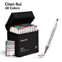 Chen Rui 168/120/100/80/60/48 Colors Dual Tip Art Markers Sketch Pens Brush & Chisel Permanent Marker Pens With Base & Outline Markers Drawing Supplies Kit Perfect For Artist Adults Anime Coloring Sketching Illustrations And Card Making Gift For Christmas New Year Back To School- Refillable