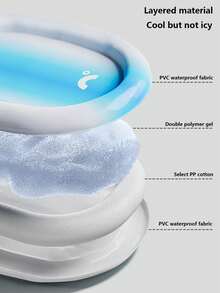 1pc Pet Ice Mat Dog Cooling Bed Pad, For Golden Retriever Teddy And Other Dogs/Cats, Help Relieve Heat In Summer, Cooling Mat - Blue and White - View 5