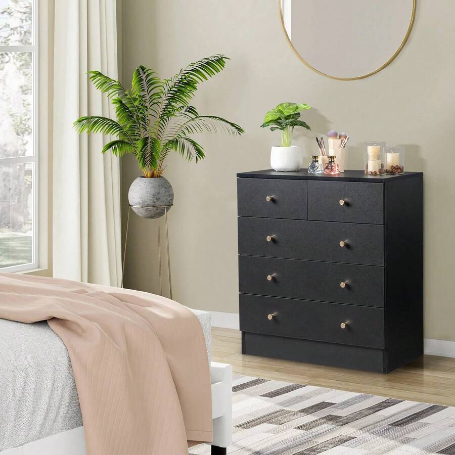 4 Tire Drawers Dresser Nightstand Bedroom Storage Organizer Small Chest Cabinet - 1 - View 1