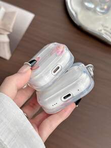 粉色百合花耳机套，蝴蝶兰耳机套，“Do Everything In Love”字母标语耳机套，透明耳机套，带一个耳机套挂钩，兼容：- 耳机套 - 耳机 - Pro 3 耳机套 - Pro（第二代）- 3 - Pro - 1/2 - 4 耳机套 - 彩色 - 查看 6