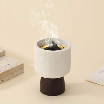 1pc Minimalist Wooden Grain Texture Portable Mini Incense Burner, Home Decor Art Piece, Suitable For Living Room, Bedroom, Yoga Studio, Entertainment Space, Office, Meeting Room, Garden, Outdoor, Atmospheric Occasion, Great For Gift Or Personal Use