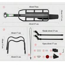 ROCKBROS Bike Rear Quick Release Bike Cargo Rack 110-165lbs Capacity Universal Waterproof Adapt To Multiple Vehicle Models - 彩色 - 查看 5