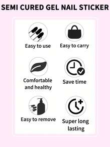 16 pièces Bandes d'ongles en gel semi-curé au laser, autocollants en gel à lignes simples, facile à manucurer, nécessite une lampe UV, convient pour les fournitures de manucure maison DIY pour femmes