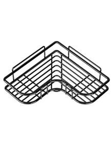 Corner Shower Caddy Bathroom Organizer Shower Shelf With Hooks, Adhesive Shower Shelves, Wall Mounted Shampoo Holder, 1 Pack Shower Racks For Inside Shower, Black