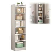 Estantería alta y estrecha, mueble alto y estrecho de 6 niveles, estantería angosta blanco, estantería alta y estrecha independiente para espacios pequeños - Blanco cálido - Ver 2