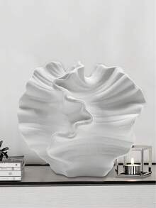 مزهرية مرجانية للديكور، مزهرية فخمة مزينة بنبات البامباس، مزهريات زهور حديثة لوسط الطاولة أو المنزل أو غرفة المعيشة أو المكتب أو الزفاف، مزهرية دونات مناسبة لديكور المنزل