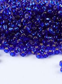 GO2CJBEADS 10 جرام متعدد الألوان حبيبات زجاجية دائرية بقطر 2 مم بخط فضي للاستخدام في صناعة الأساور DIY