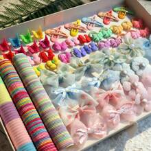 190pcs Women Hair Scrunchies, Hair Ties, Disposable Hair Rings, Hair Accessories Set, Suitable For Casual And Decoration, Claw Clips