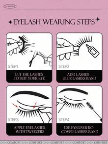 7 Pairs/7 Pairs*2 False Eyelashes Cat Eye Lashes Faux Mink Lashes Natural Look Fluffy Volumized Eyelashes Extension Natural Full False Eyelashes Travel Essentials Makeup Tools Strip Lashes, Lashes, Eyelashes, Fake Lashes - Fluffy Lashes - View 5
