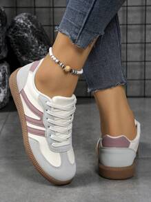 Women's Casual Flat Non-Slip Splice Color Breathable Outdoor Sport Shoes, Spring/Summer/Autumn