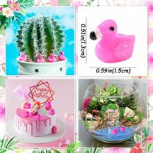 100pcs Mini Resin Flamingo & Duck Figures, Adorable Flamingo Statues For Cake Decoration, Garden, Toy House, Aquarium Decor, DIY Crafts