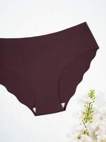 7pcs/Pack Women's Seamless Fashion Comfortable Panties, Wavy Hem Design, Suitable For Daily Wear And Sports, Gift For Valentine's Day & Mother's Day