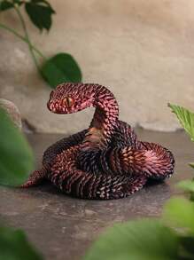 Coil Snake Statue - 3D Printed Soft Poseable Snake Toy, Bionic Animal Model Design, Home Decor, Stress Relief Toy, Sensory Toy, Teens Toy, Glowing Toy (Random Eye Color)