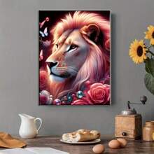 Gorgeous Lion 5D DIY Diamond Painting, Round Diamond Art Home Decor, Adult Handmade Diamond Painting, Essential Holiday Gift
