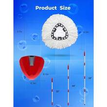 Local Shipping-Spin Mop Replacement Head Compatible With O-Cedar 2 Tank Rinseclean,4 Mop Heads +1 Handle +1 Base , Microfiber 100% Refills, 30-58in Stick Easy-To-Replace ( Blue 2 Tank )