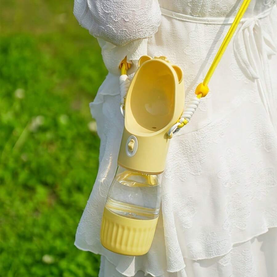 1 件便携式狗水瓶，内置饮水碗 - 防漏宠物补水器，适合户外散步、旅行和远足 - 彩色 - 查看 1